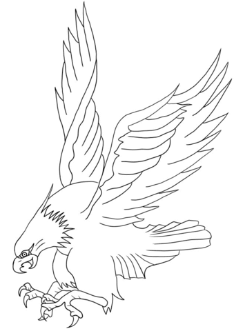 Bald Eagle Attacking Coloring Page